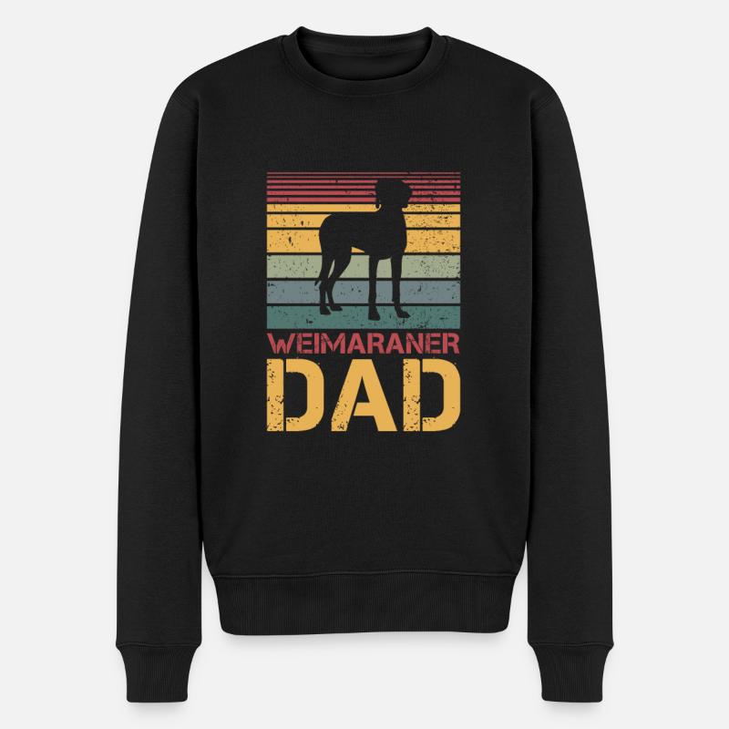 Weimaraner Dad Papa - Männer Premium Bio Pullover - Schwarz