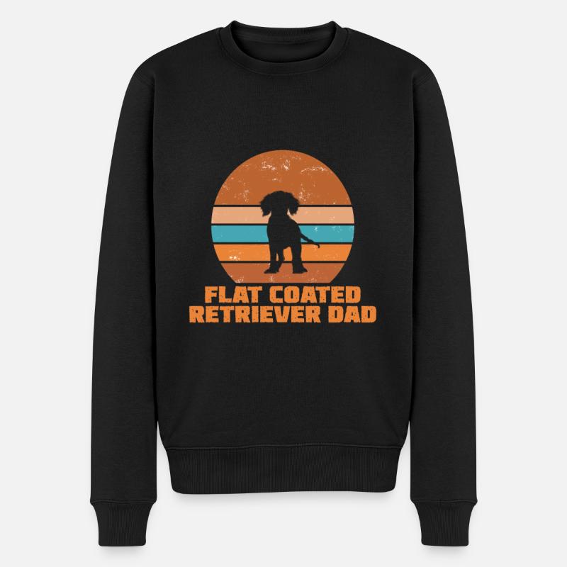 Flat Coated Retriever Dad Papa - Männer Premium Bio Pullover - Schwarz