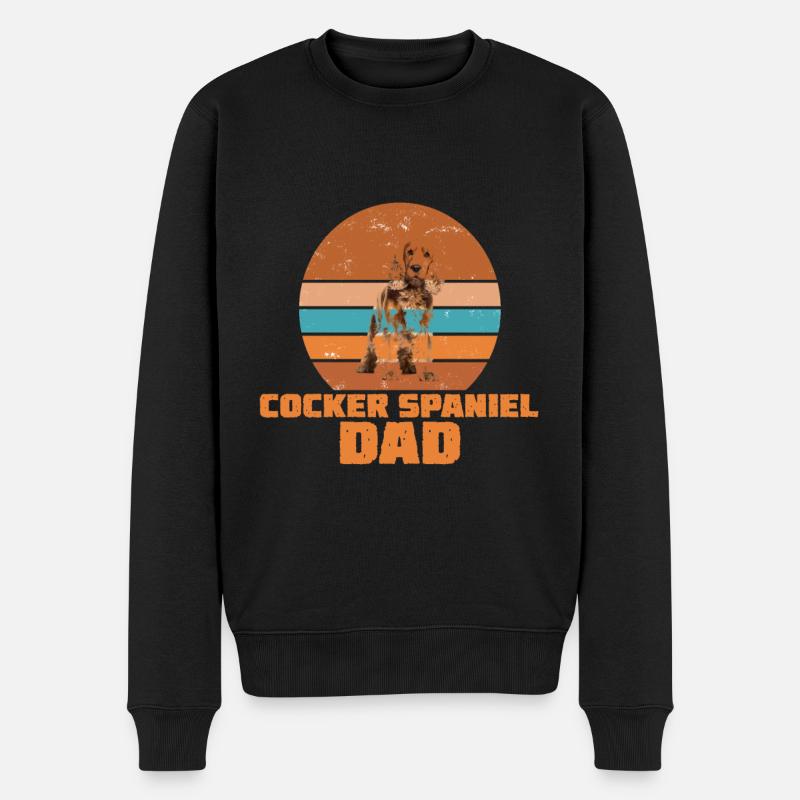Cocker Spaniel Dad Papa - Männer Premium Bio Pullover - Schwarz