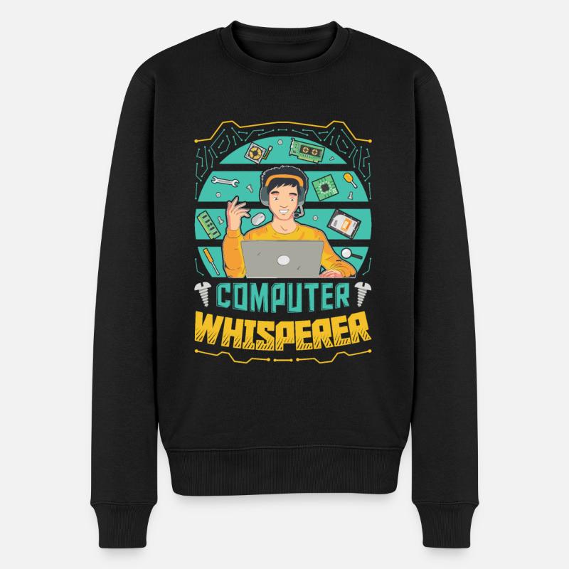 Computer Whisperer IT Support - Men's Premium Organic Jumper - black