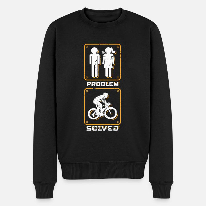 Lustiger Radfahrer - Männer Premium Bio Pullover - Schwarz