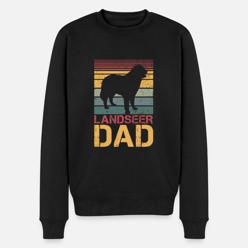 Landseer Dad - Männer Premium Bio Pullover - Schwarz