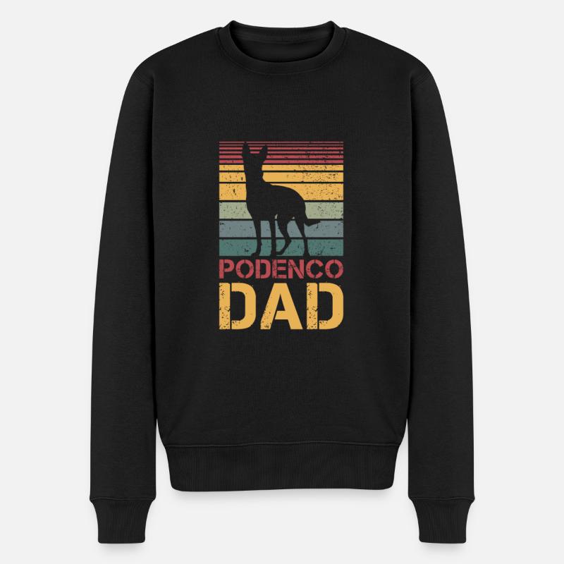 Podenco Dad - Männer Premium Bio Pullover - Schwarz