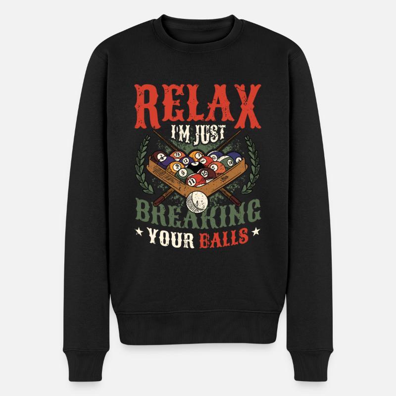 Joueurs de billard - Pull Premium bio Homme - noir