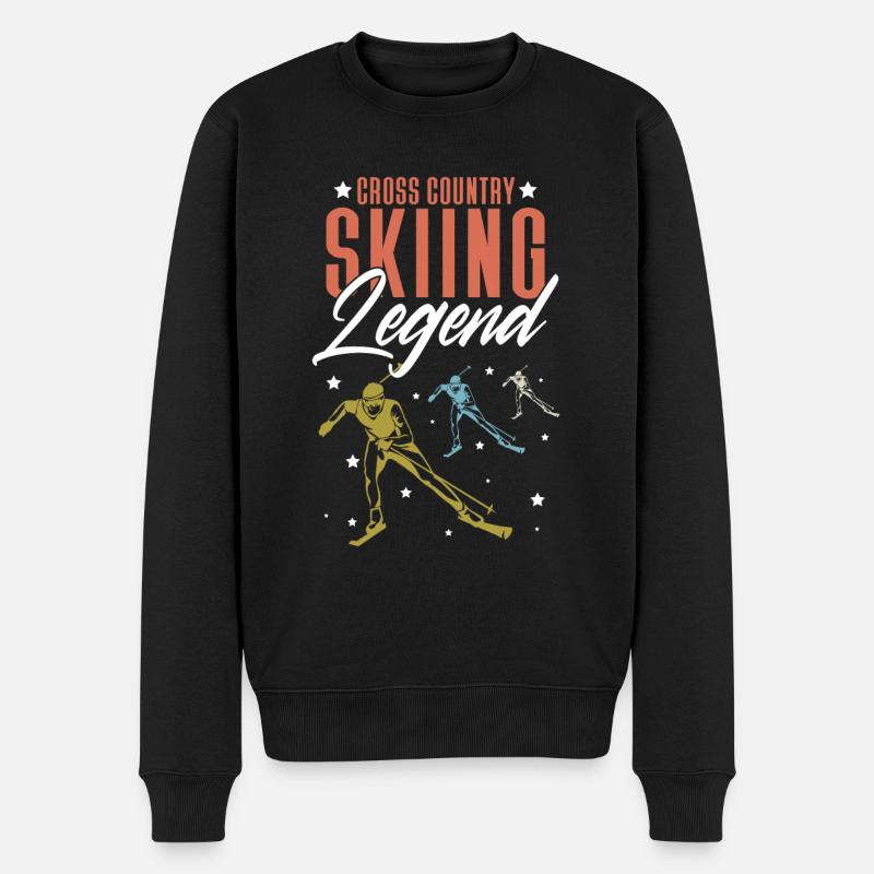 Langläufer Biathlon Skilangläufer - Männer Premium Bio Pullover - Schwarz