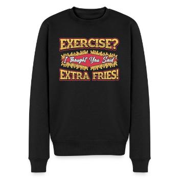 Extra French fries - Men's Premium Organic Jumper - black - Front - Nico (187cm)