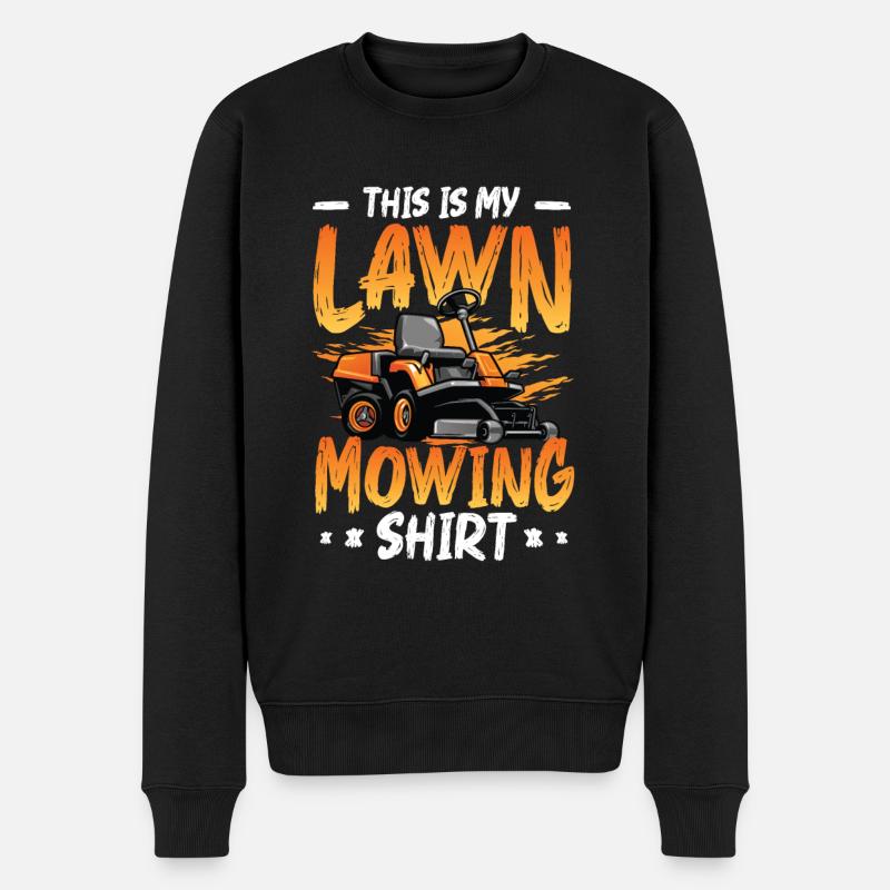 Das ist mein Rasenmäher - Männer Premium Bio Pullover - Schwarz