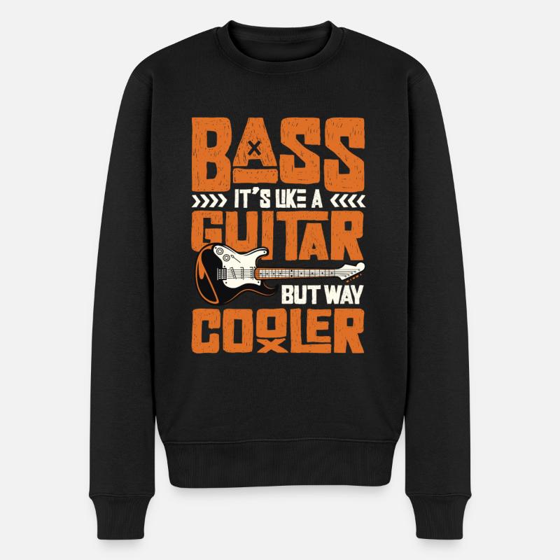 Bass It's Like A Guitar But Way Cooler Bassgitarre - Männer Premium Bio Pullover - Schwarz