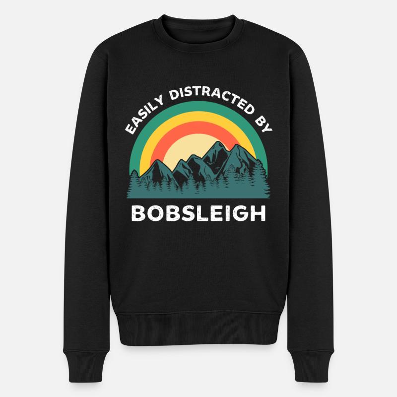 Easily distracted by Bobsleigh - Men's Premium Organic Jumper - black