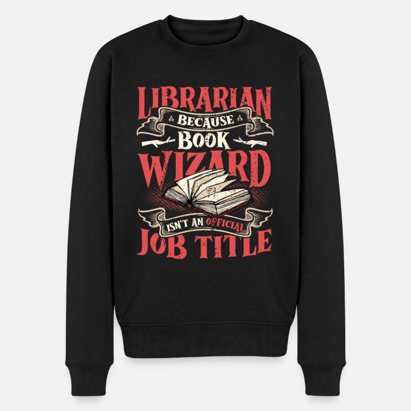 Thème de bibliothécaire amusant - Pull Premium bio Homme - noir