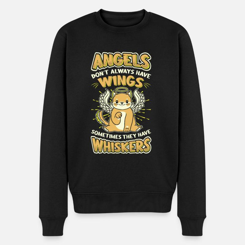 Angels Don't Always Have Wings. - Männer Premium Bio Pullover - Schwarz
