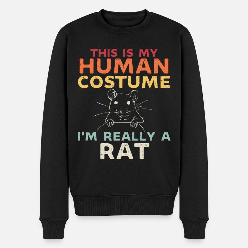 Das ist mein menschliches Kostüm im wirklich eine Ratte - Männer Premium Bio Pullover - Schwarz