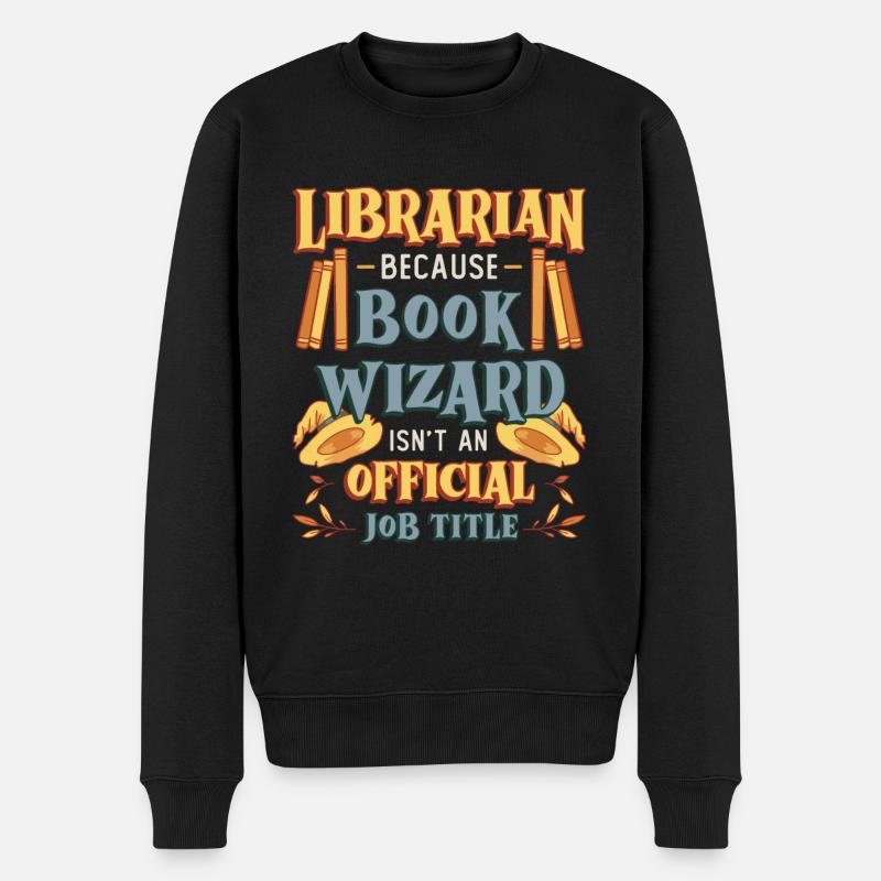 Thème de bibliothécaire amusant - Pull Premium bio Homme - noir