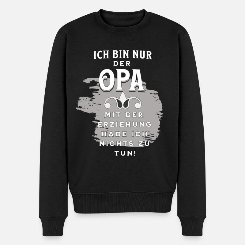 Opa hat sein Enkelkind - Männer Premium Bio Pullover - Schwarz