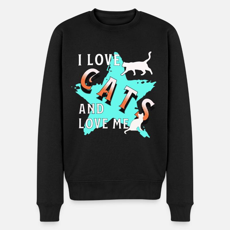 J’aime les chats Chat Amour - Pull Premium bio Homme - noir