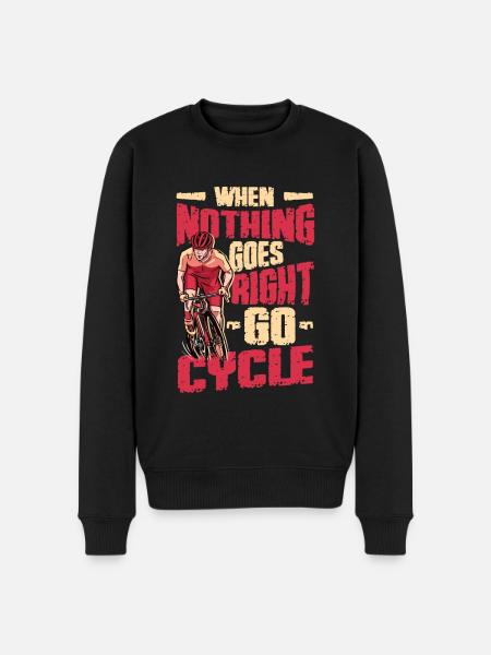 When Nothing Goes Right, Go Cycle, Cycling. - Men's Premium Organic Jumper - black