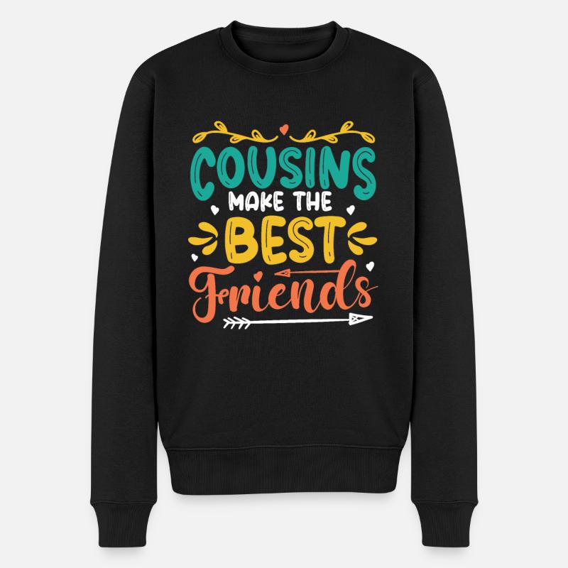 Cousins sind die besten Freunde, Cousin-Crew. - Männer Premium Bio Pullover - Schwarz
