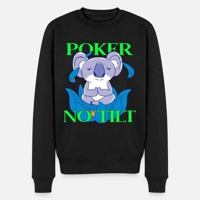 Poker Player Tilt Design - Männer Premium Bio Pullover - Schwarz