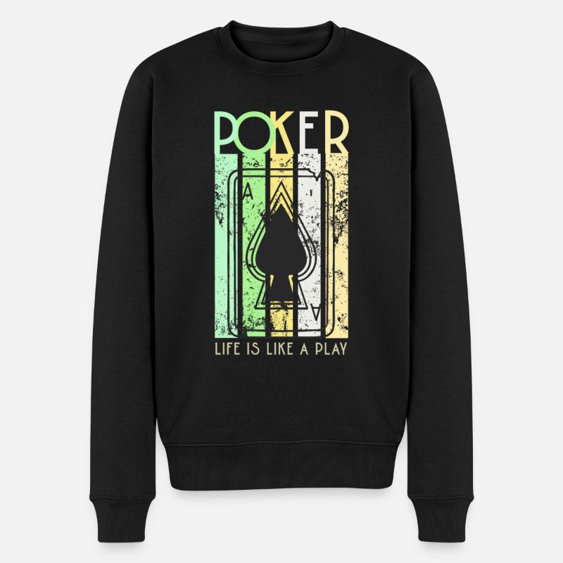 Conception de joueur de poker - Pull Premium bio Homme - noir
