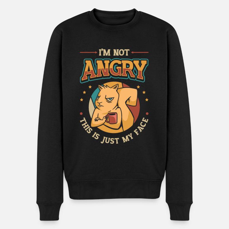 Ich bin nicht wütend, das ist nur mein Gesicht. - Männer Premium Bio Pullover - Schwarz