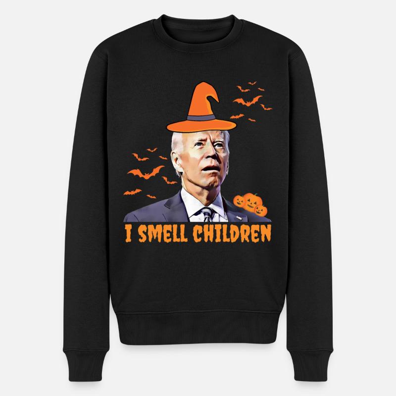 Biden Halloween , Ich rieche Kinder, Republikaner - Männer Premium Bio Pullover - Schwarz