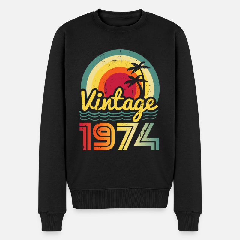 Jahrgang 1974 - Männer Premium Bio Pullover - Schwarz