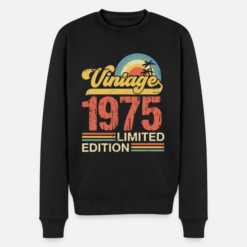 Jahrgang 1975 - Männer Premium Bio Pullover - Schwarz