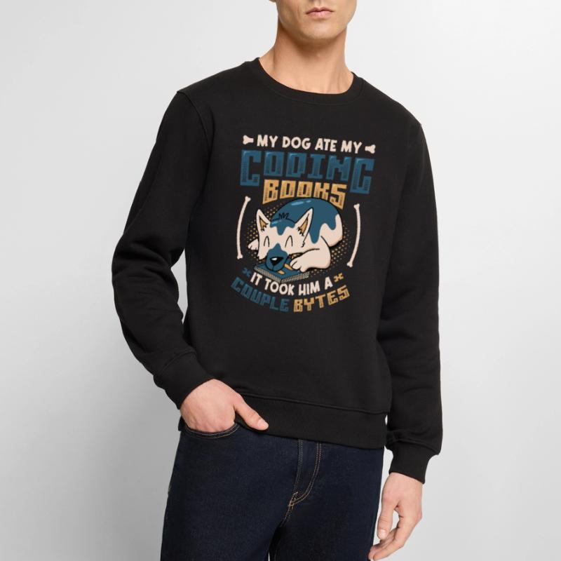 Dog Bytes Code Programmation de blagues informatiques Pull Premium bio Homme