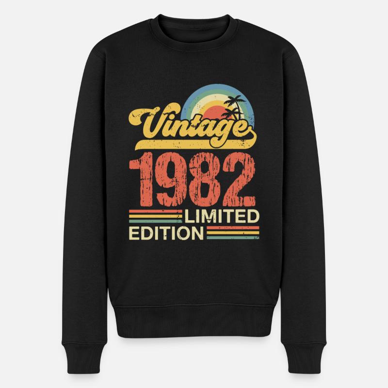 1982 - Männer Premium Bio Pullover - Schwarz