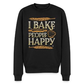 Je fais cuire des gens heureux amateurs de pâtisserie - Pull Premium bio Homme - noir - Devant - Nico (187cm)