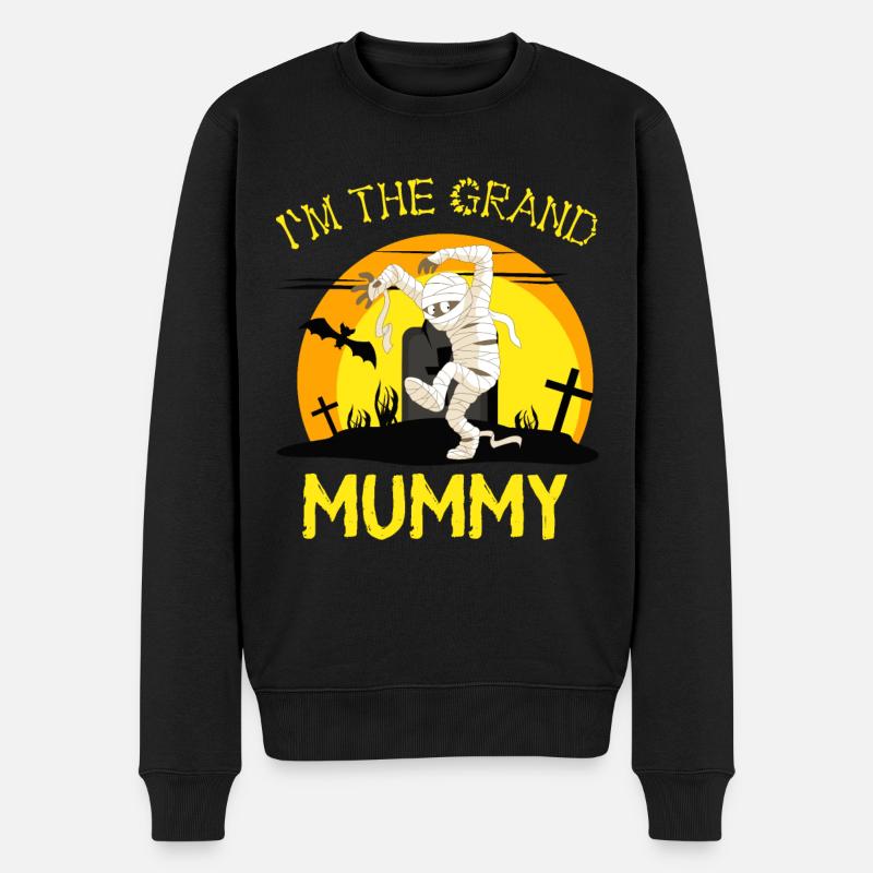 Ich bin die große Mumie, lustige Oma Halloween - Männer Premium Bio Pullover - Schwarz