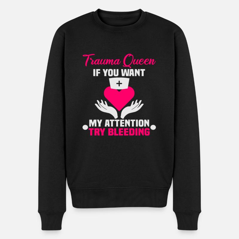 Infirmière Trauma Queen Infirmière - Pull Premium bio Homme - noir
