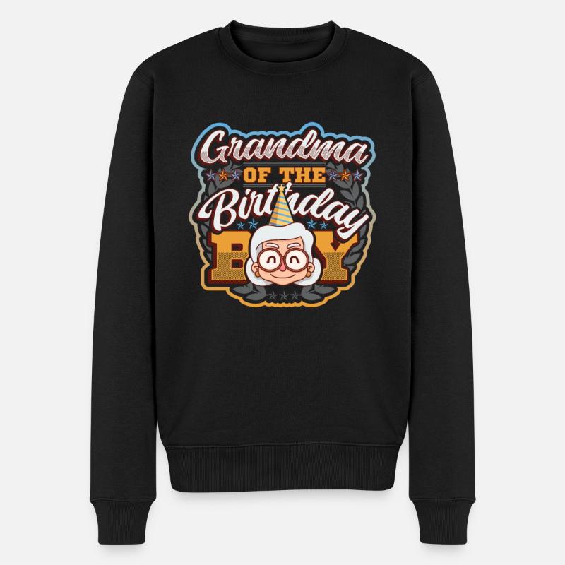 Grand-mère du garçon d’anniversaire - Pull Premium bio Homme - noir