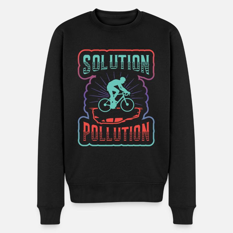 Polution Solution Environmental Protection Cycling. - Men's Premium Organic Jumper - black