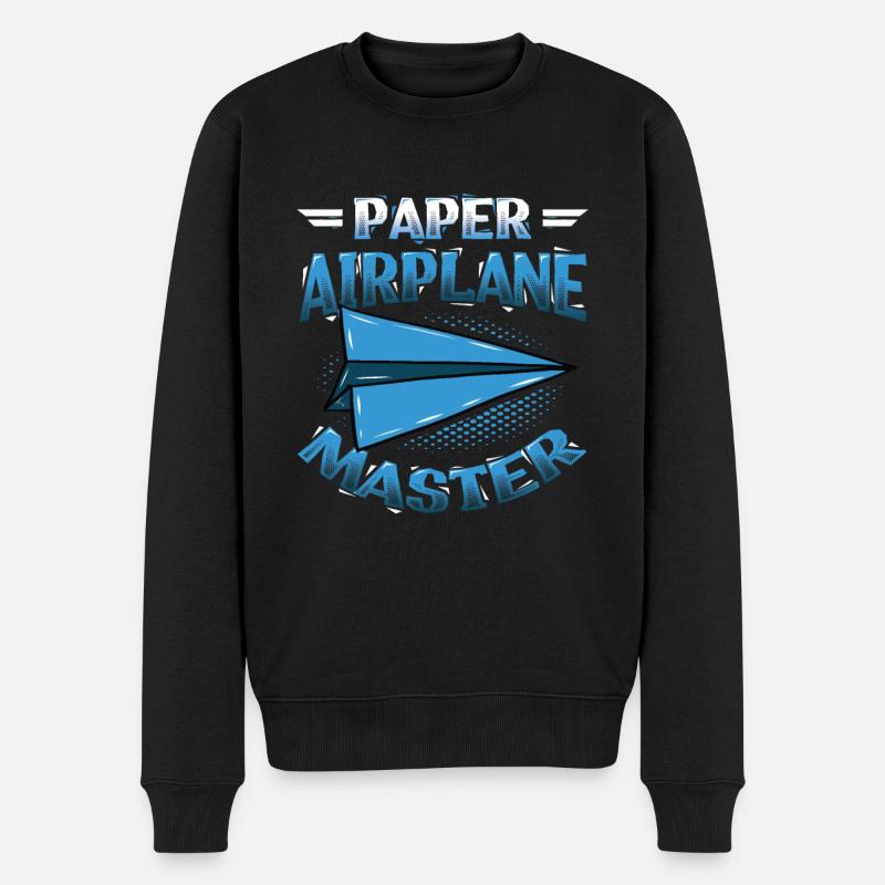 Papierflieger Master. - Männer Premium Bio Pullover - Schwarz