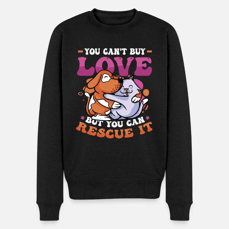 Liebe Kann Man Nicht Kaufen. - Männer Premium Bio Pullover - Schwarz