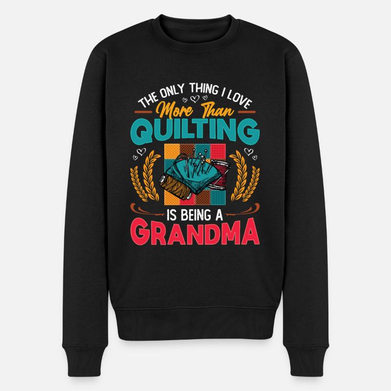 Coudre Quilter Grand-mère Quilting - Pull Premium bio Homme - noir