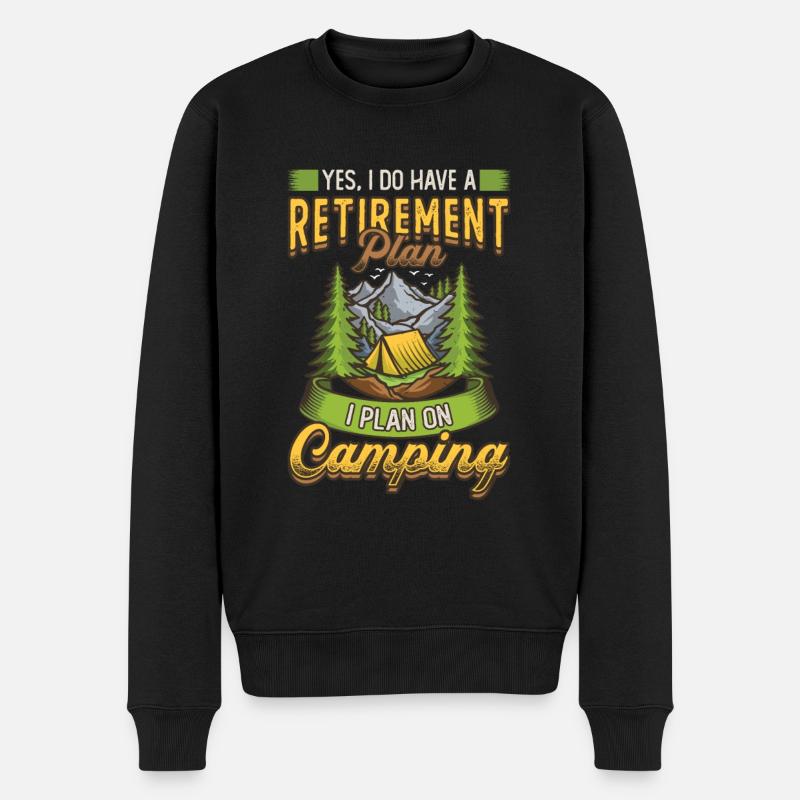 Ruhestandsplan Camping, Ruhestandscamper. - Männer Premium Bio Pullover - Schwarz
