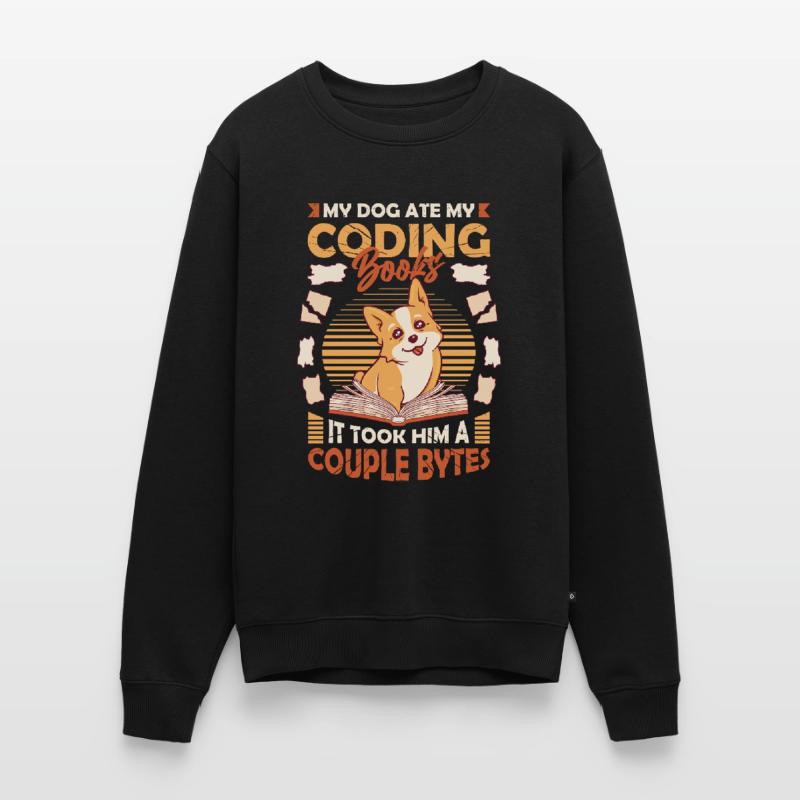 Hund Bytes Code Computer Witz Programmierung Männer Premium Bio Pullover