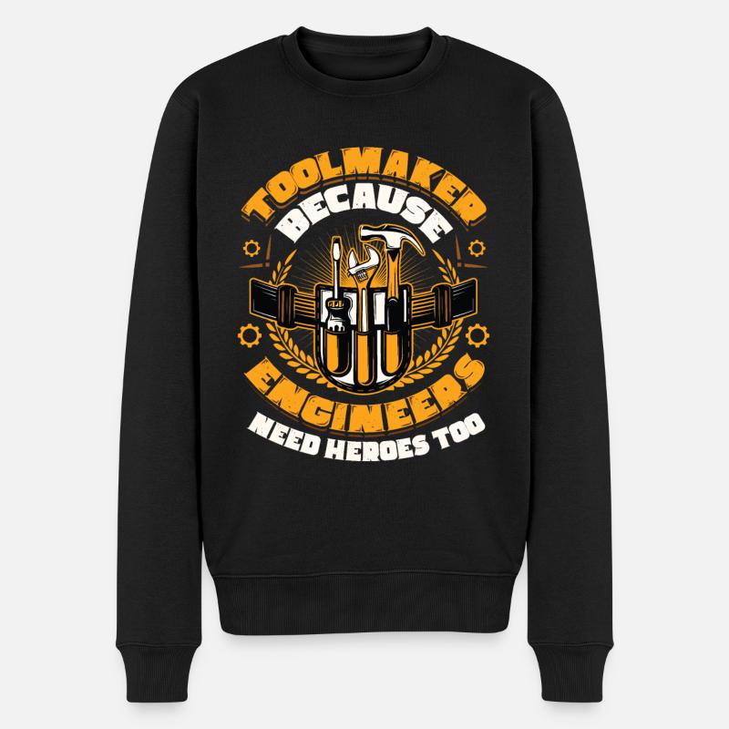 Toolmakers, engineers also need heroes - Men's Premium Organic Jumper - black