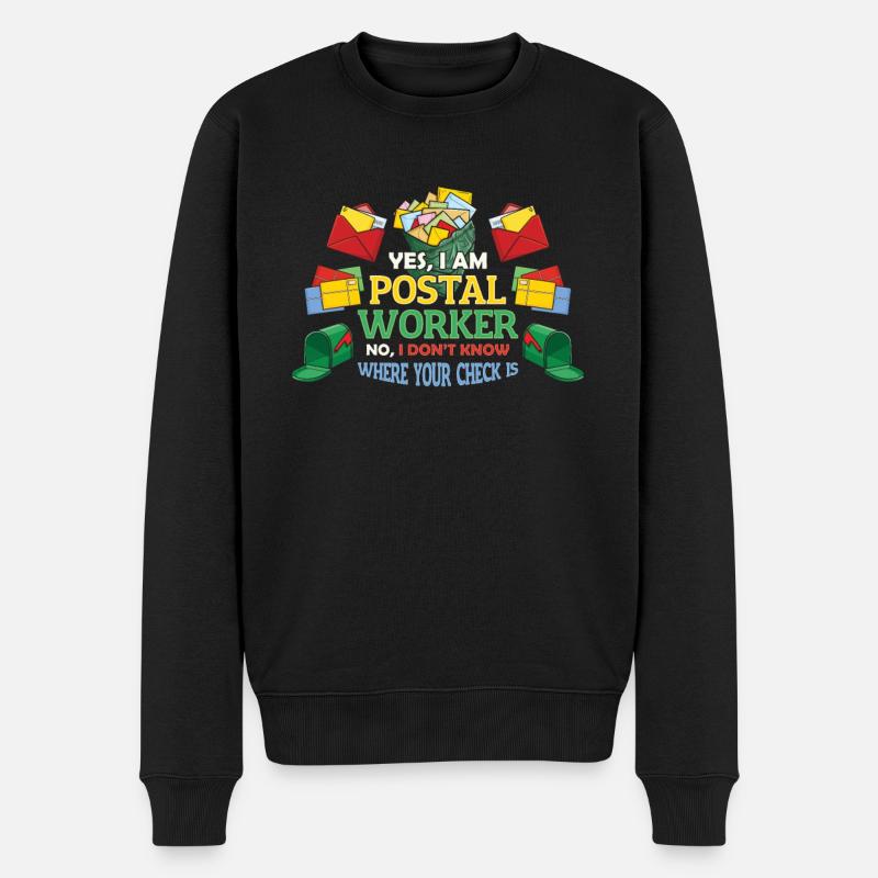 Lustige Postangestellte Postamt - Männer Premium Bio Pullover - Schwarz