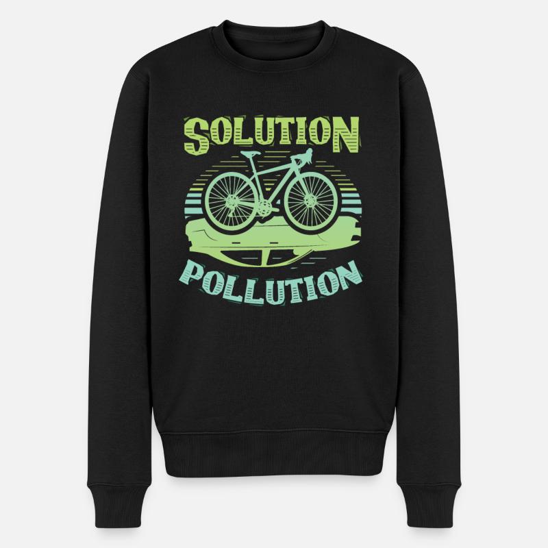 Polution Solution Environmental Protection Cycling - Men's Premium Organic Jumper - black
