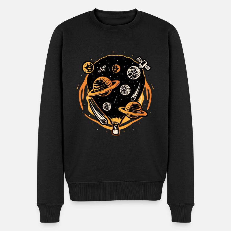 Montgolfière dans l’espace - Pull Premium bio Homme - noir