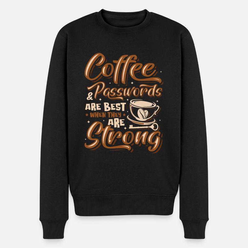 Café et mot de passe - Pull Premium bio Homme - noir