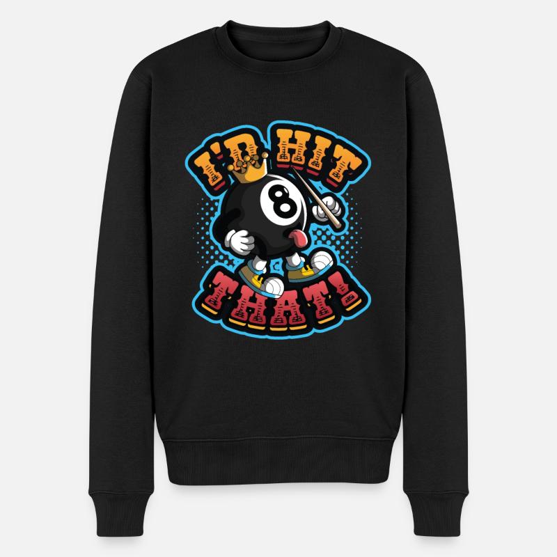 Id Hit That Pool Billiards - Männer Premium Bio Pullover - Schwarz