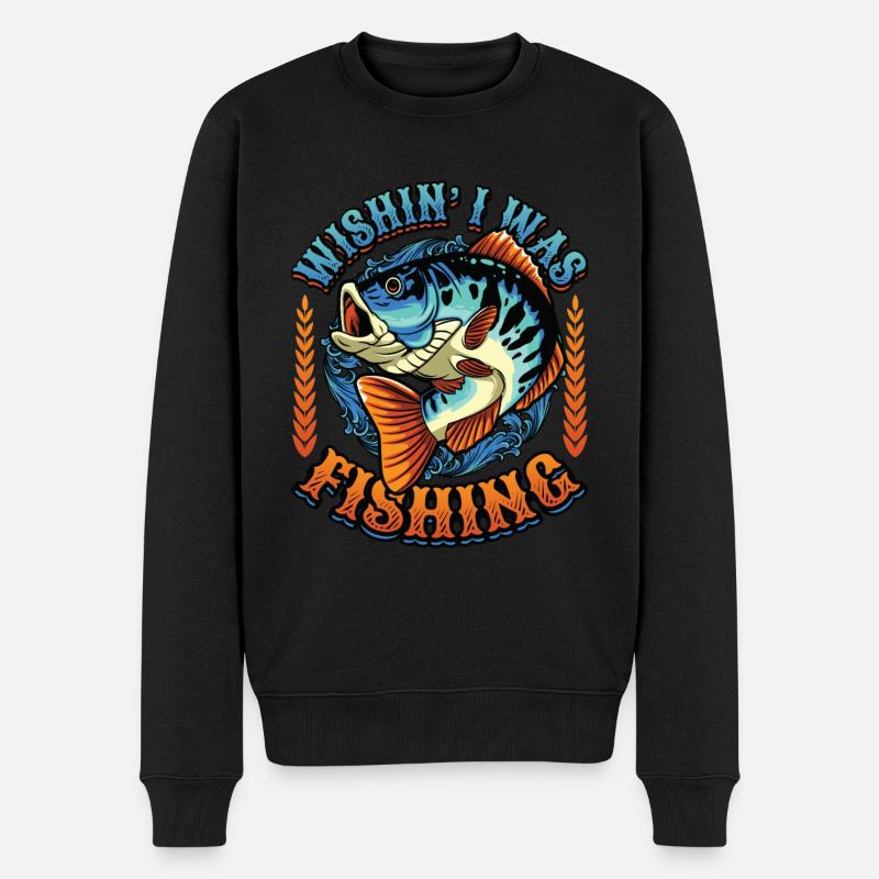 J’aimerais pêcher - Pull Premium bio Homme - noir