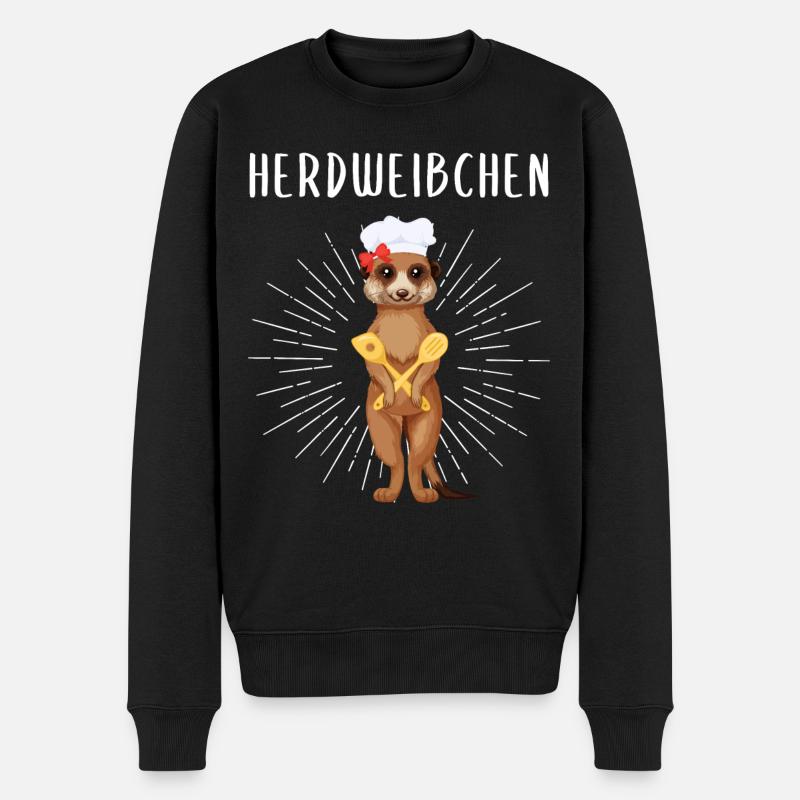 Herdweibchen - Erdmännchen als Herdmännchen - Männer Premium Bio Pullover - Schwarz