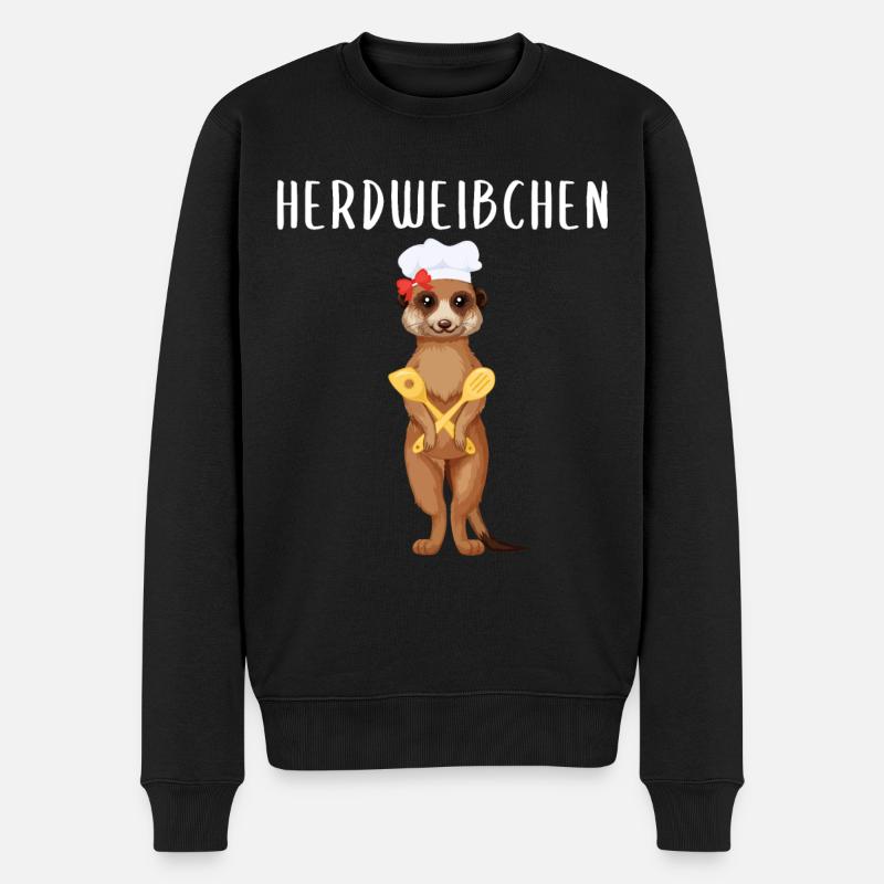 Herdweibchen - Erdmännchen als Herdmännchen - Männer Premium Bio Pullover - Schwarz