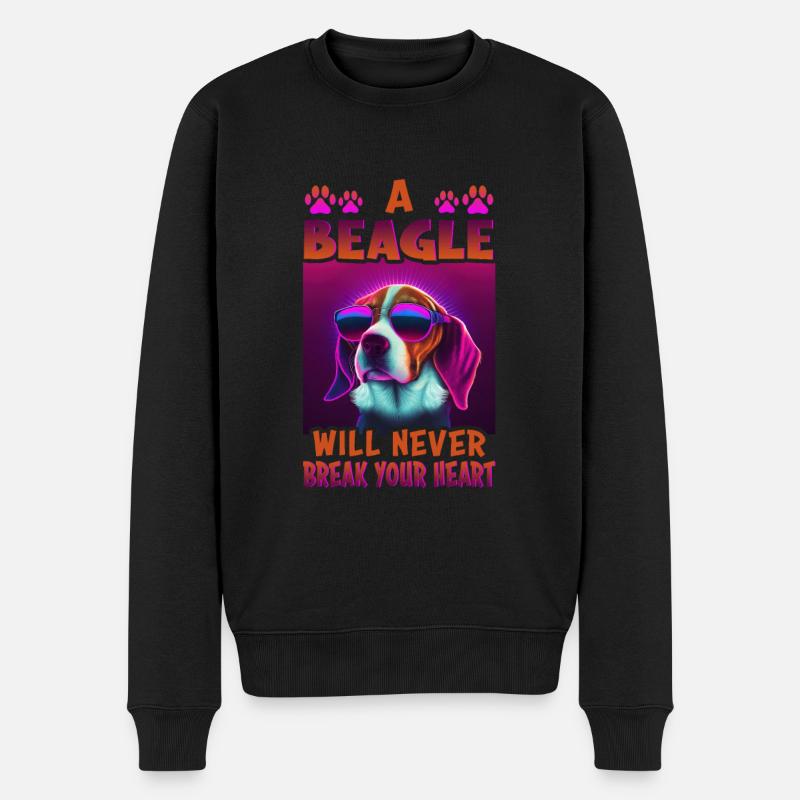 Beagle Hunde Spruch Beagle Design - Männer Premium Bio Pullover - Schwarz