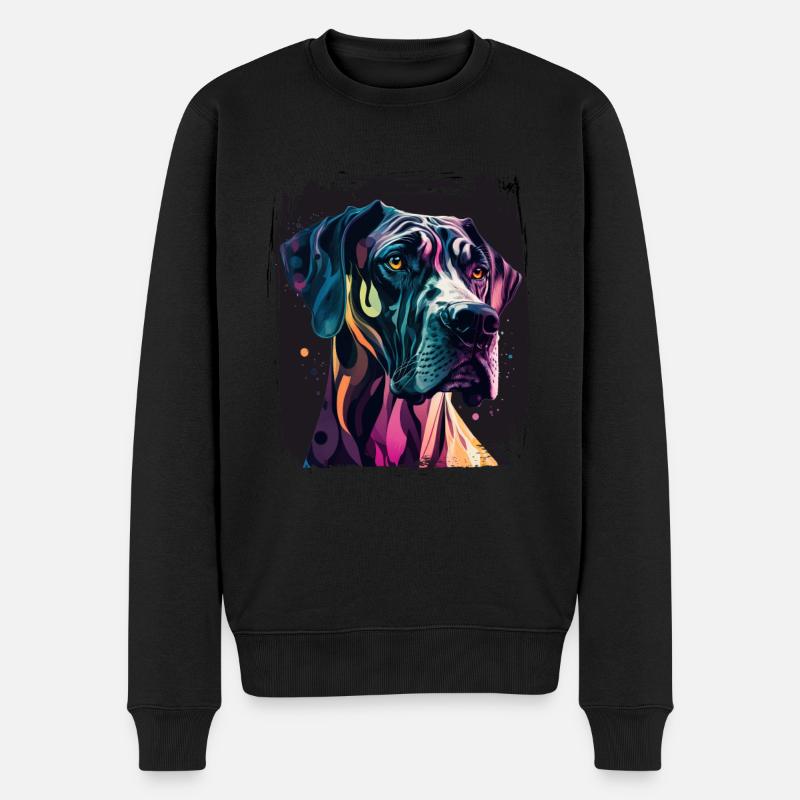 Hunde Spruch Deutsche Dogge für Hundeliebhaber - Männer Premium Bio Pullover - Schwarz